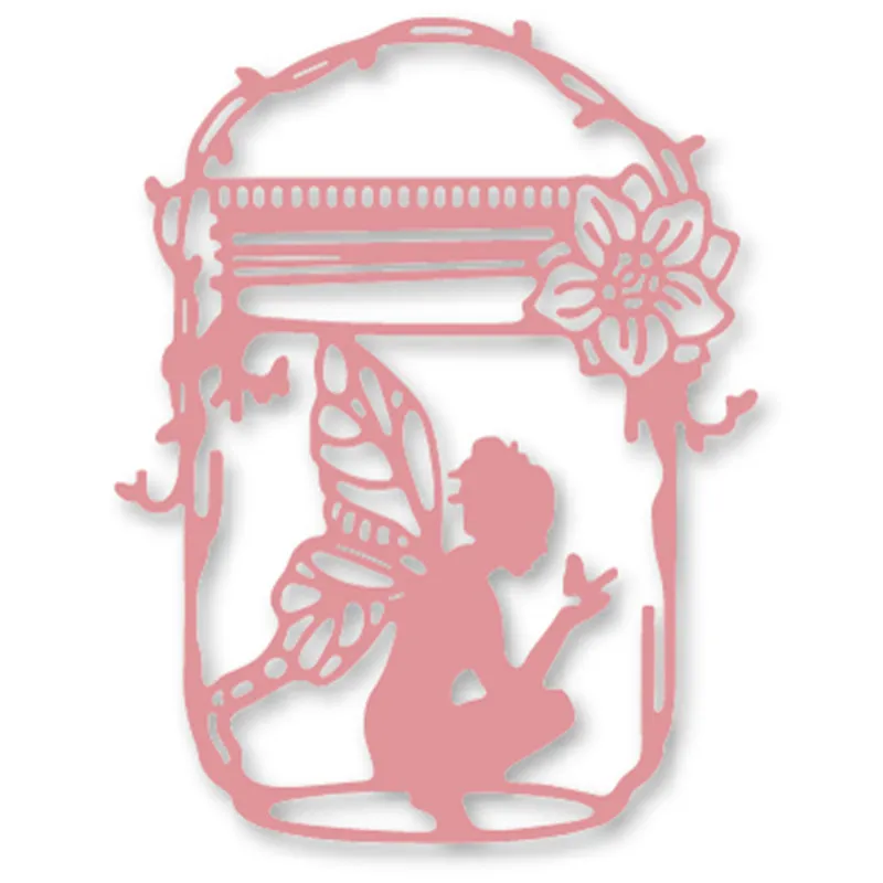 

Ufurty Jar flower fairy Metal Cutting Dies DIY Scrapbooking Embossing Album Paper Cards Making Crafts Supplies New 2019 Diecut