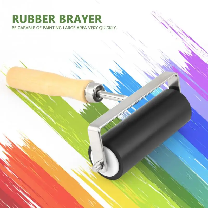 Heavy Duty Hard Rubber Brayer Roller Print Brush Ink Art Craft Oil