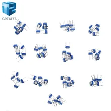 GREATZT Обрезка потенциометра RM065 верхняя Регулировка 100R-1M RM065 WH06-2 переменные резисторы Ассорти комплект 13 Тип* 5 шт. = 65 шт. комплект