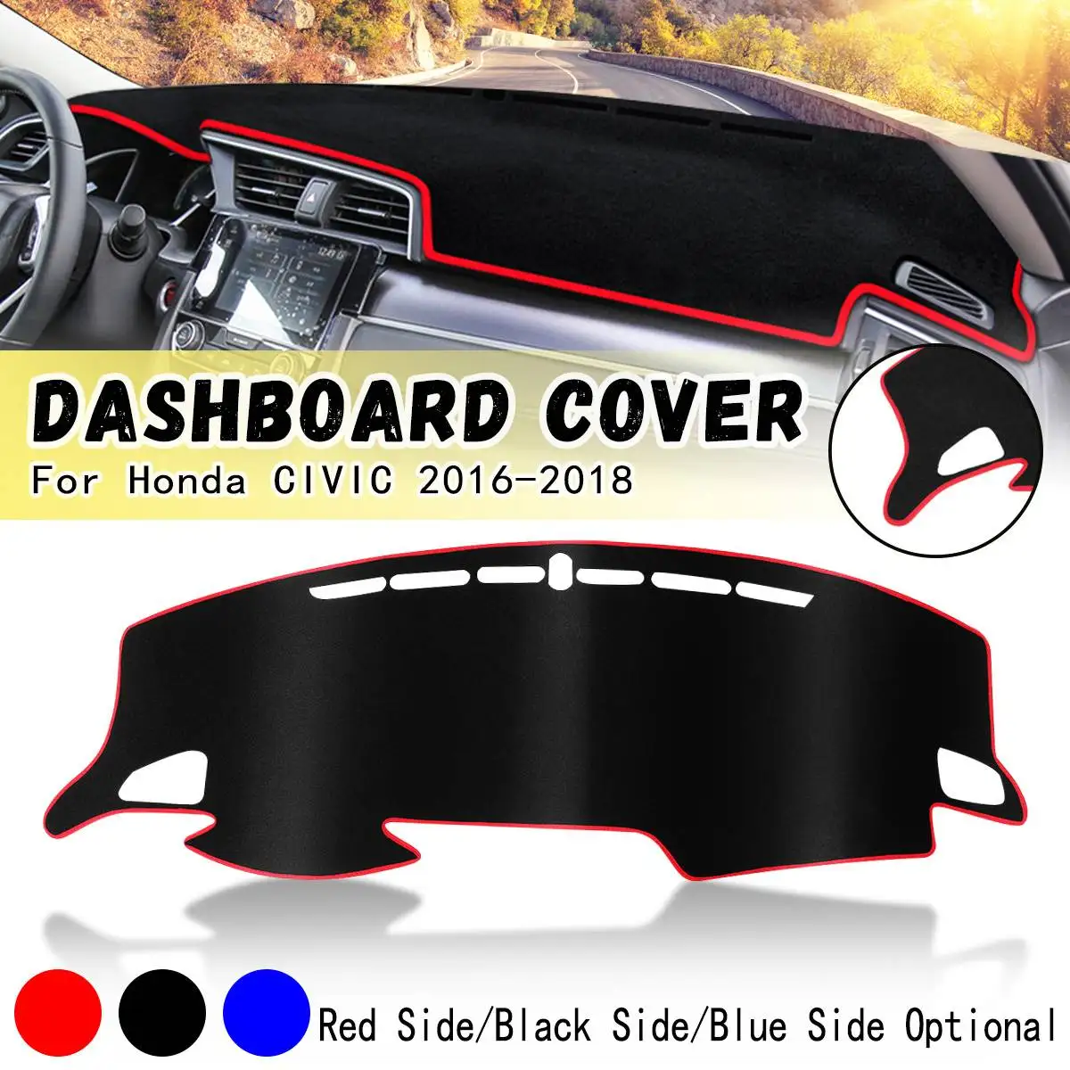

Left Hand Drive Car Dashboard Cover Dash Mat Pad Sun Shade Carpet Cover For Honda/CIVIC 2016 2017 2018