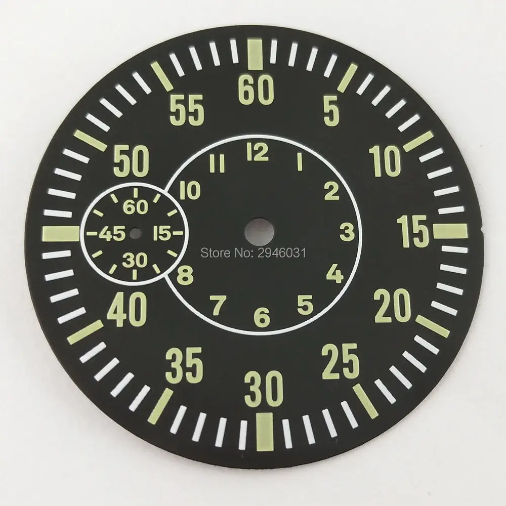 38,5 мм часы с черным циферблатом комплект для eta 6497 Чайка st36 часовой механизм