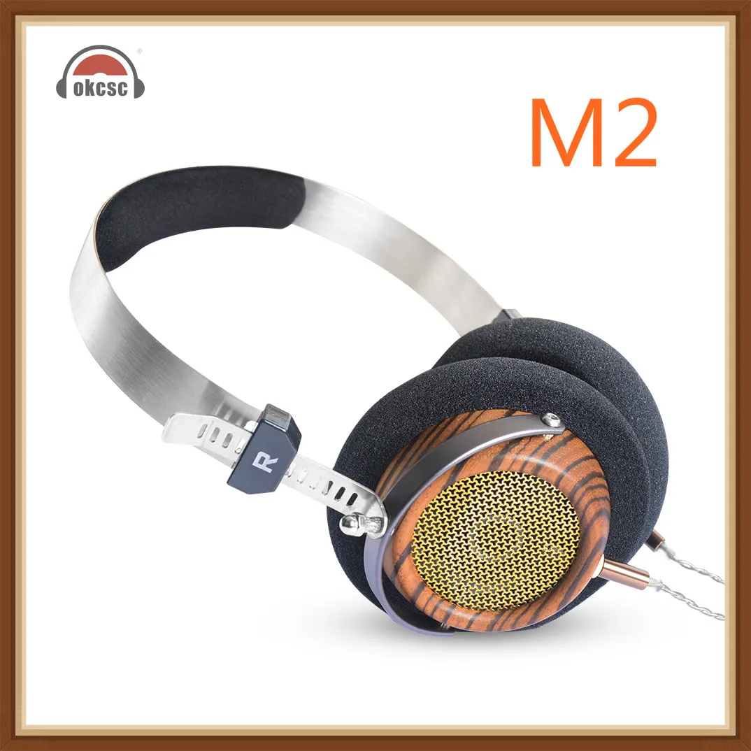 Okscc M2 57 мм наушники с открытым голосом HIfi оливковые деревянные 5N OCC покрытые