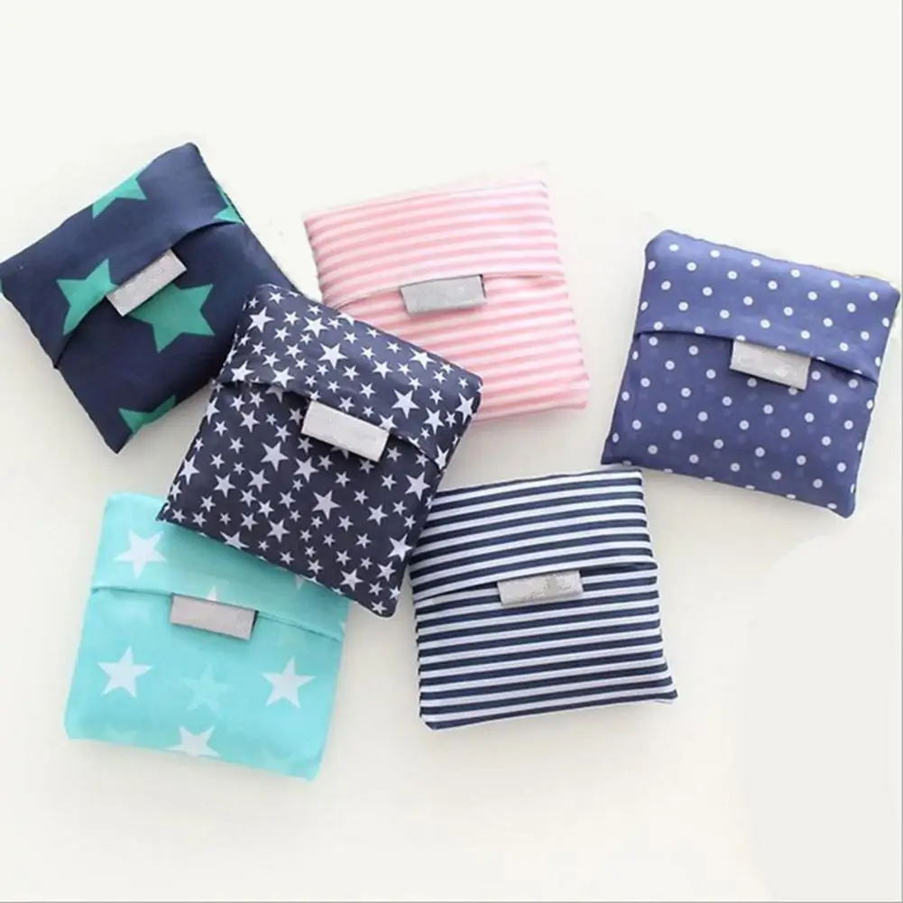 

Fashion printing foldable green shopping bag Tote Folding pouch handbags Large-capacity storage bags Phone Coin Clutch zk30