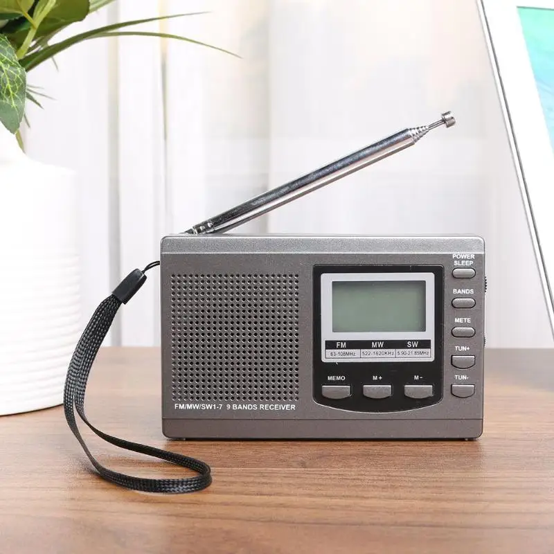 Цифровой будильник FM радио MW SW приемник с наушниками|Радиоприёмники| |