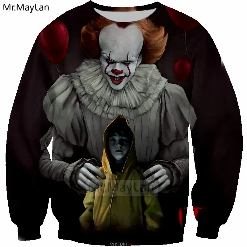 

2018 New Design 3D Print Movie IT Sweatshirts Unisex Men/women Hip Hop Streetwear Hoody Boy Outwear Casual Clothes Custom Hoodie