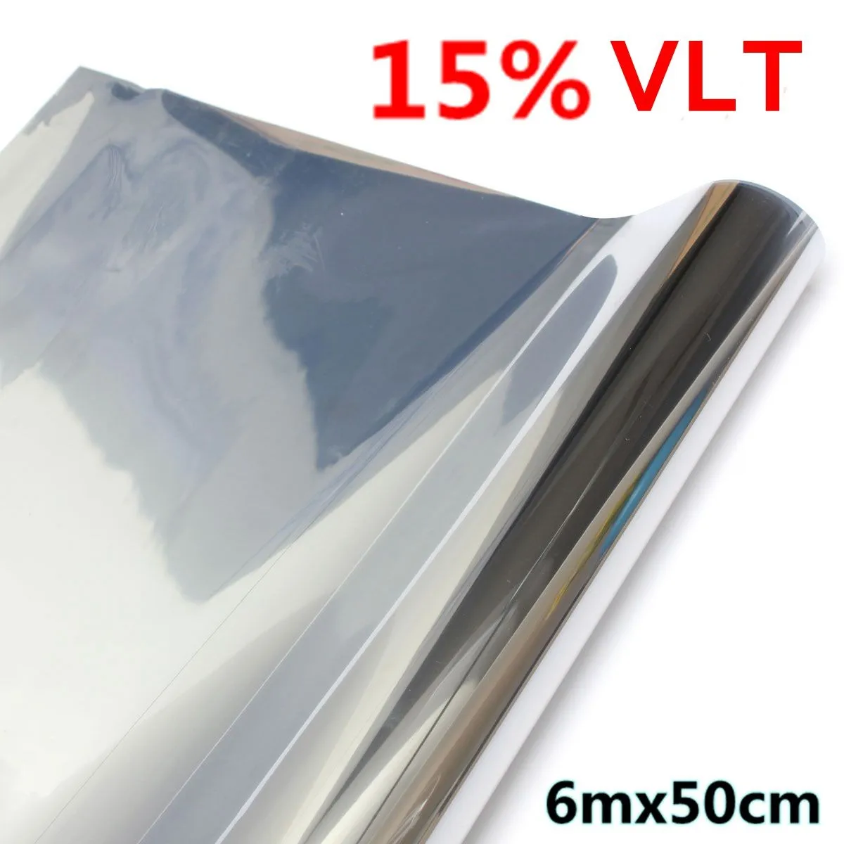 6M x 50cm Car Auto Van Chrome Silver Window Tint Film One Way Mirror Tinting Foil