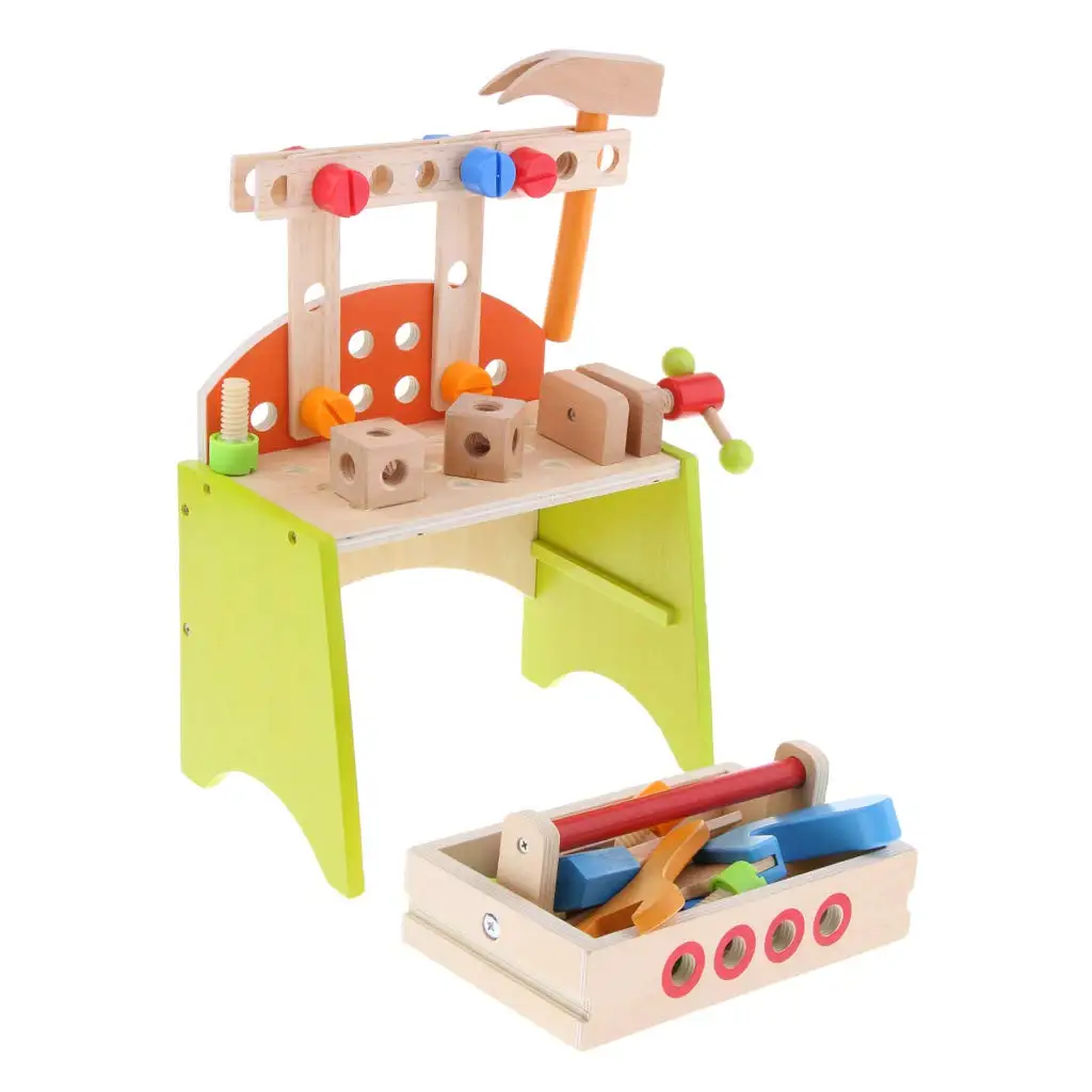 Моделирование деревянный ящик с инструментами стол верстак мастерская Ролевые Игры развивающие игрушки для детей малышей