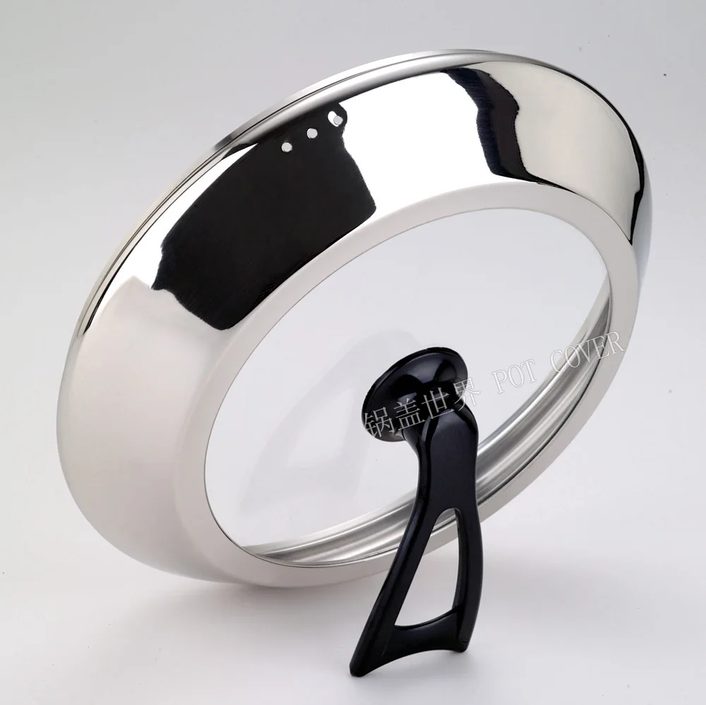 

Stainless steel visible toughened glass ladder type milk soup pot steamer frying pan cover heightening thickening lid