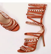 Real Photo Orange Heels Strappy Women Sandals Cut-out Hollow Crystal Studded Decor Gladiator Sandals Women 2019 Wedding Shoes Real Photo Orange Heels Strappy Women Sandals Cut-out Hollow Crystal Studded Decor Gladiator Sandals Women 2019 Wedding Shoes