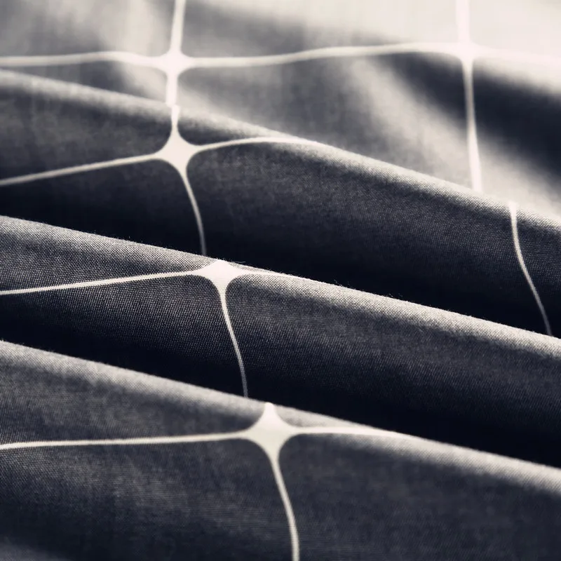 Простой серый черный плед узор полиэстер постельные принадлежности 1 шт. пододеяльник на молнии одеяло или одеяло чехол 4 размер 40