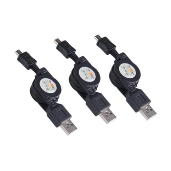 

Lot 5 times Micro-USB retractable synchronous load cable black Retractable Cable