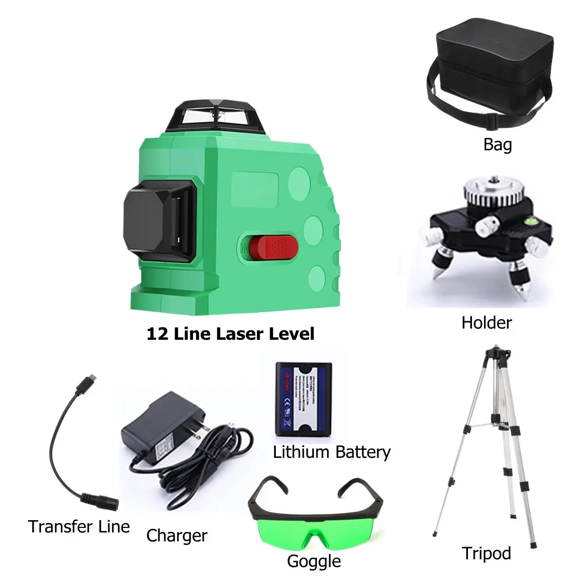 12 Line 360 Horizontal Vertical Cross 3D Green Light Laser Level Self-Leveling Measure Super Powerful Laser Beam