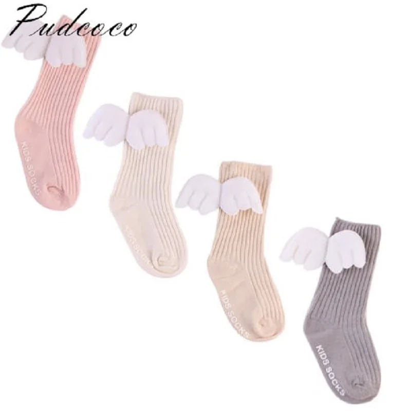 

Pudcoco 2019 Brand New Angel's Wing Baby Toddler Infant Kid Cotton Stockings Knee 0-4Y