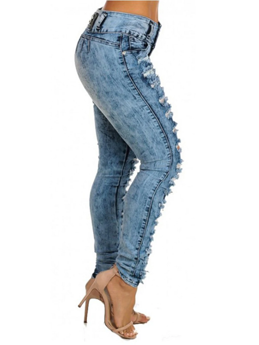Wipalo, женские джинсы, сексуальные, высокая талия, брюки-карандаш, повседневные, синие, рваные, джинсовые штаны, для девушек, обтягивающие, длинные, тонкие, джинсы, брюки, женские штаны