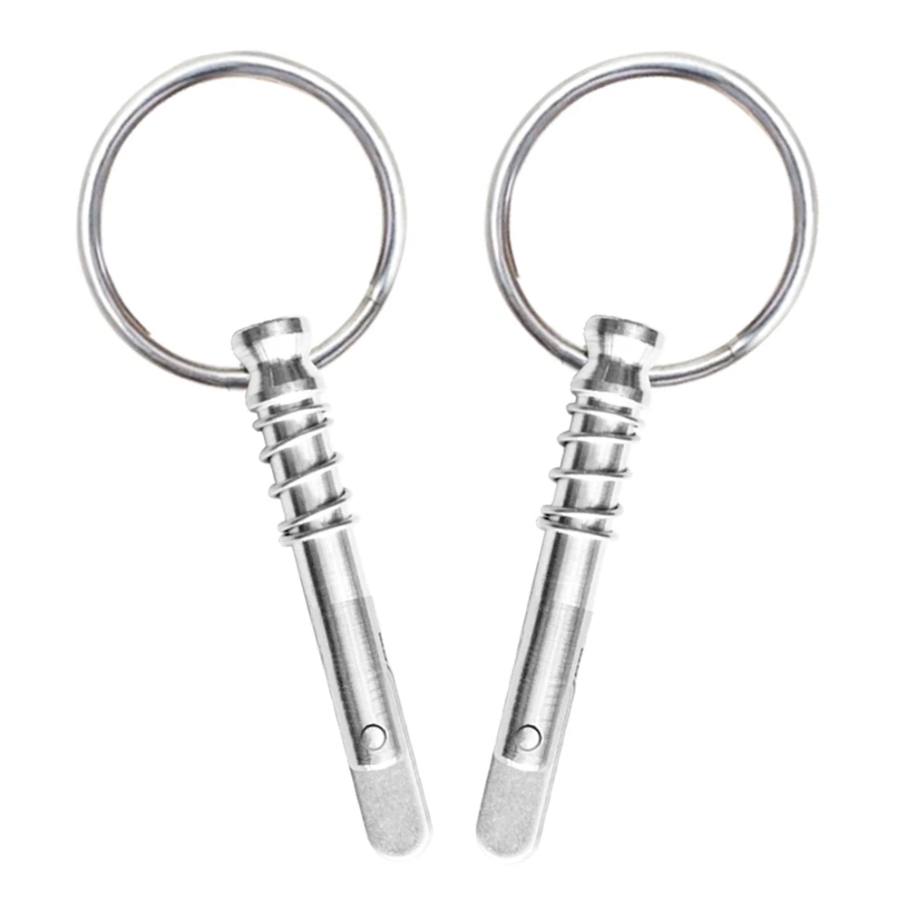 

2Pcs Spring Loaded Quick Release Pins Marine 316 Stainless Steel with Pull Ring Boat Bimini Top Fitting Hardware Water Sports