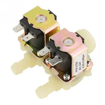 

DN20 G3/4 DC 12V Dual Head Electric Water Inlet Solenoid Valve Normally Closed for Washing Machine 0-40 Degree Temperature New