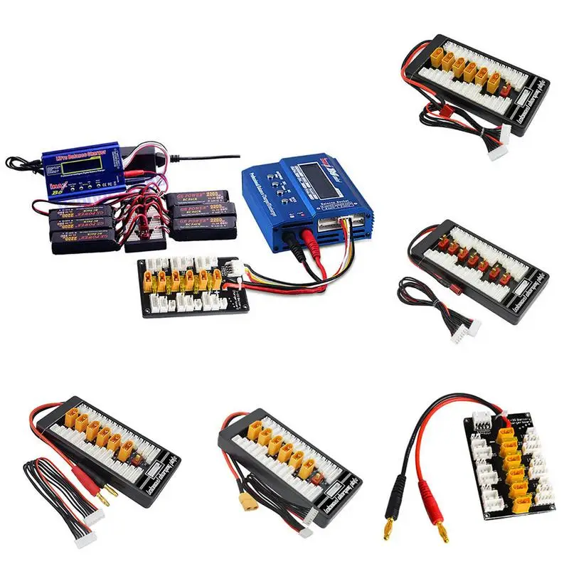 

Hot Rc 2S-6S XT60/T/XT30 Plug 6 In 1 Parallel Charging Board Para Bananer For Imax B6 Charger Adaptor Board RC Accessories