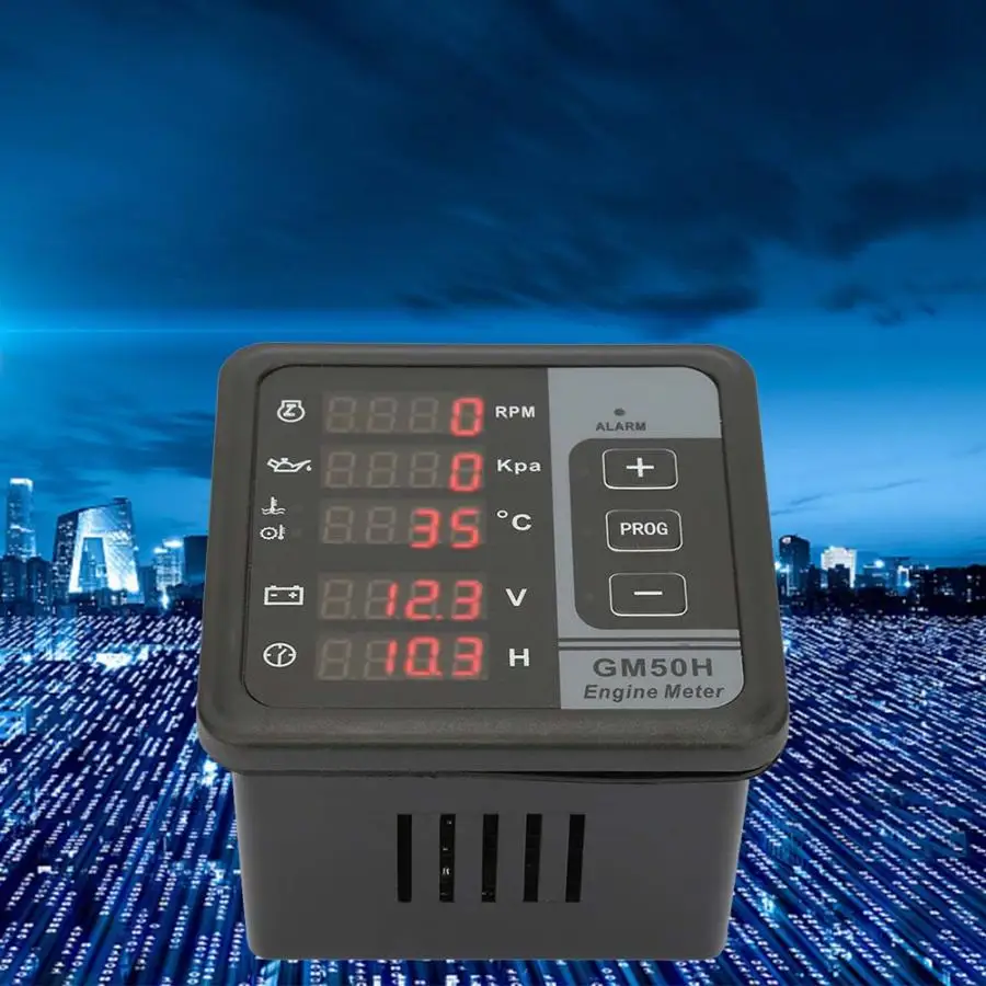 

DC 8-36V Generator Monitor Engine Digital Meter Controller Panel for Speed/Voltage/Temp Control Voltage Meter