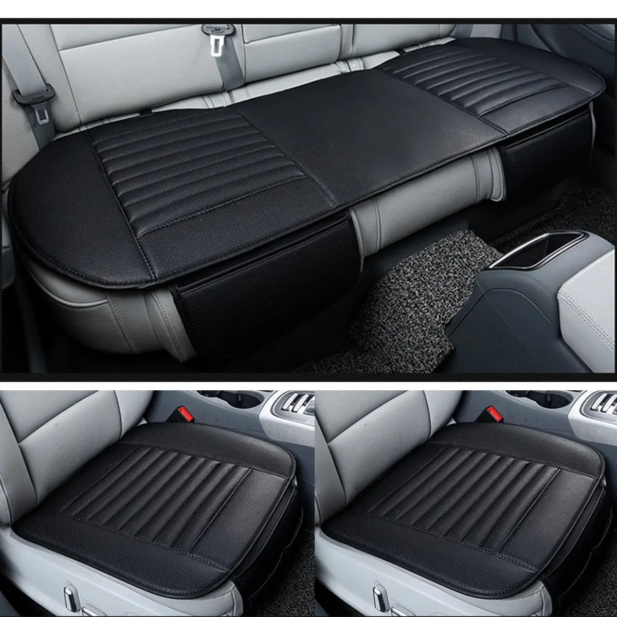 

Universal Car Seat Protector Mat 1 Set For 5 Seat Car Seat Cover Winter Warm Front Back Rear Seat Cushion Pu Leather Breathable