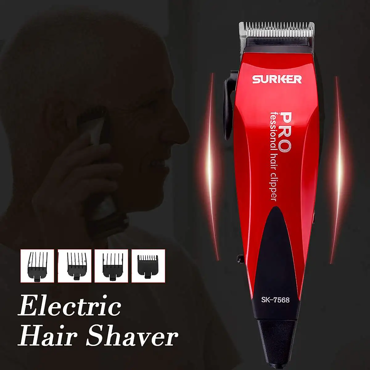 

220V 3/6/10/13mm EU Plug Professional Electric Men Hair Beard Trimmer Clipper Cutting Machine Kids Cutting Adjustable Blade
