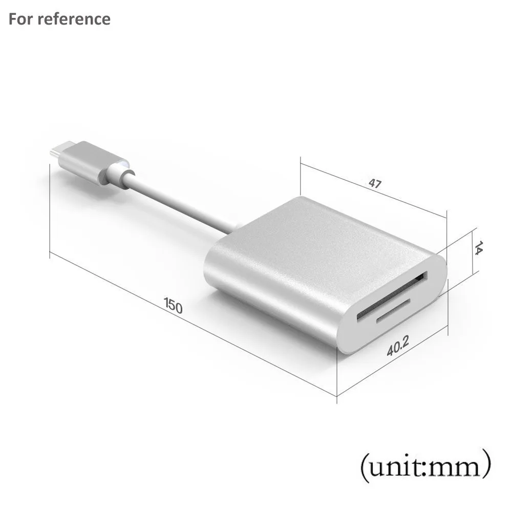 

USB Type C Card Reader Aluminum Superspeed USB 3.1 Work SD Card/Micro SD/TF Card Compatible 2017 MacBook Pro Samsung S8/9