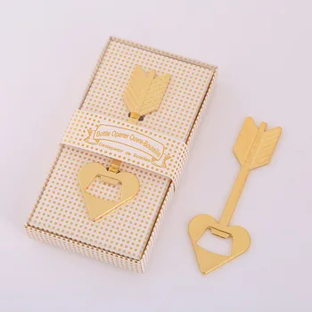 

60pcs/lot gold silver arrow through heart beer bottle opener wedding and bridal shower party favors gifts