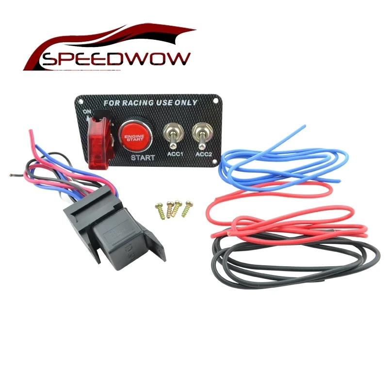 SPEEDWOW 12 V 30A гоночная панель переключателя зажигания запуск двигателя Автогонки 2 Панель переключателей красная крышка тумблер автозапчасти