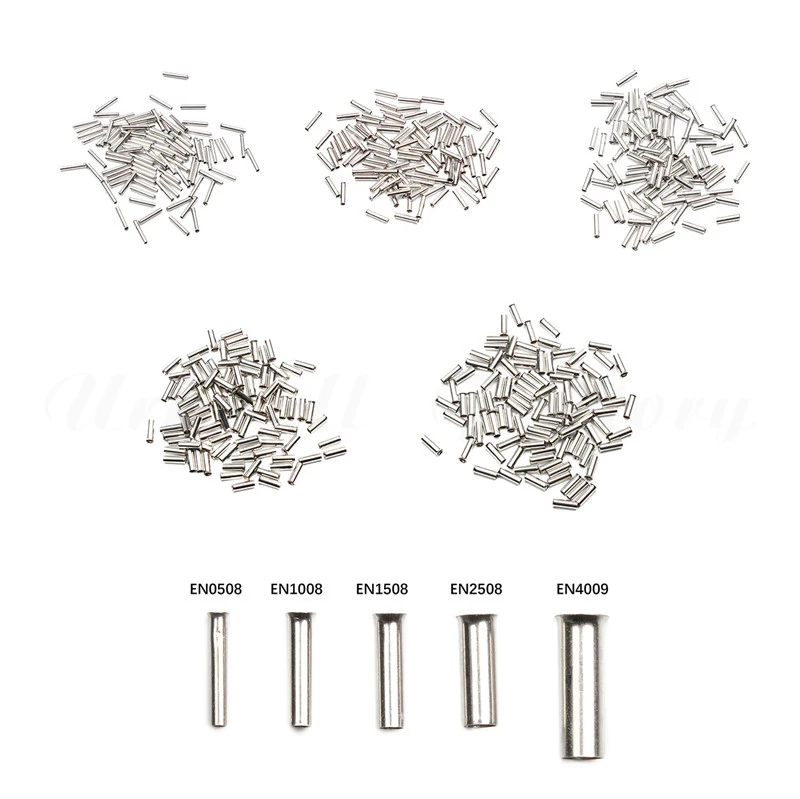 

500Pcs/Set Copper Tube-shaped Bare Terminals Wire Copper Crimp Connector 12-22 AWG Insulated Cord Pin End