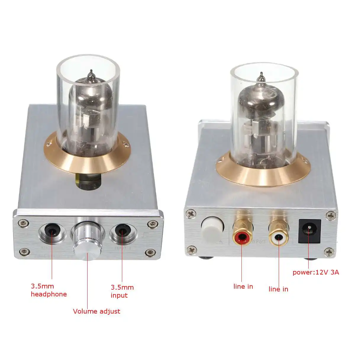 Headphone Amplifier DIY HIFI Fever Level Valve With LED lights Audio Tube For Computer MP4 Lossless Music Player