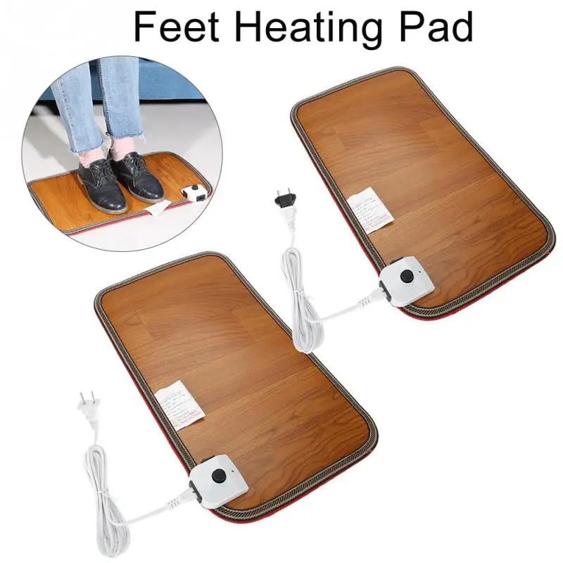

Office Heating Foot Mat Warmer Leather Electric Heating Pad Warm Feet Thermostat Carpet Household Warming Tools 50W 220V