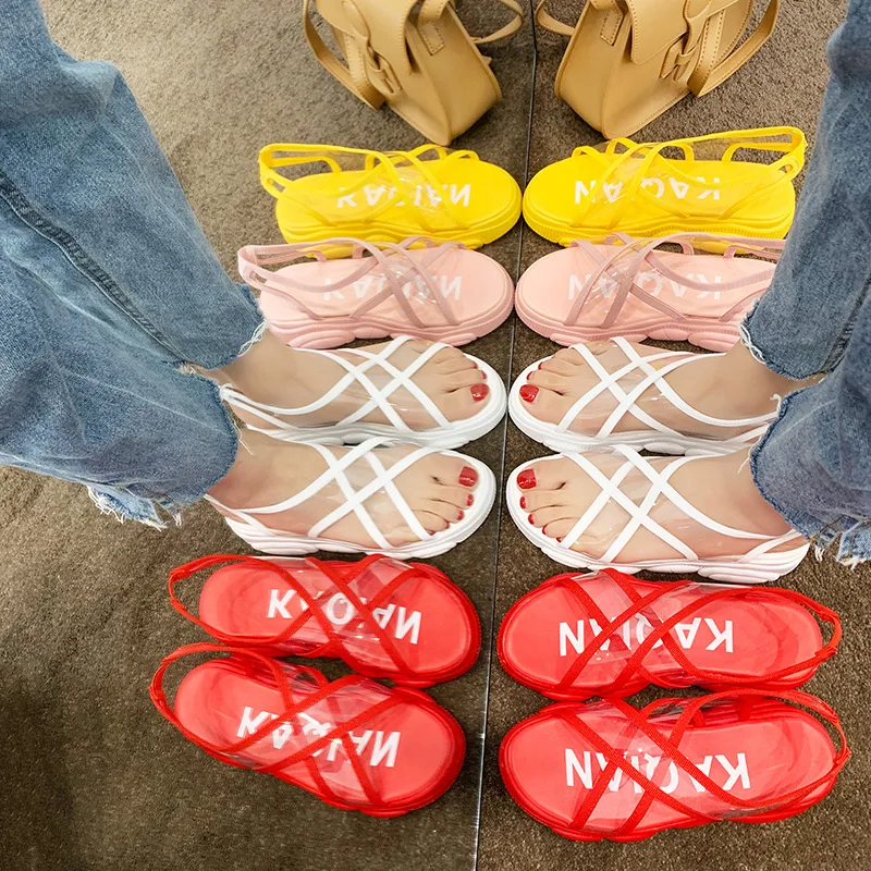 

SWONCO Sandals Shoes Women Leisure Thick Sole Summer Shoes Muffin Sandals Platform 2019 Hot Jelly Shoe Chunky Sandal For Woman
