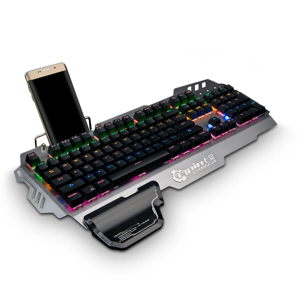 

7pin PK - 900 Gaming Mechanical Keyboard for Gamers with LED Backlight 104 Keys 1.8m Wired Anti-ghosting Keyboards