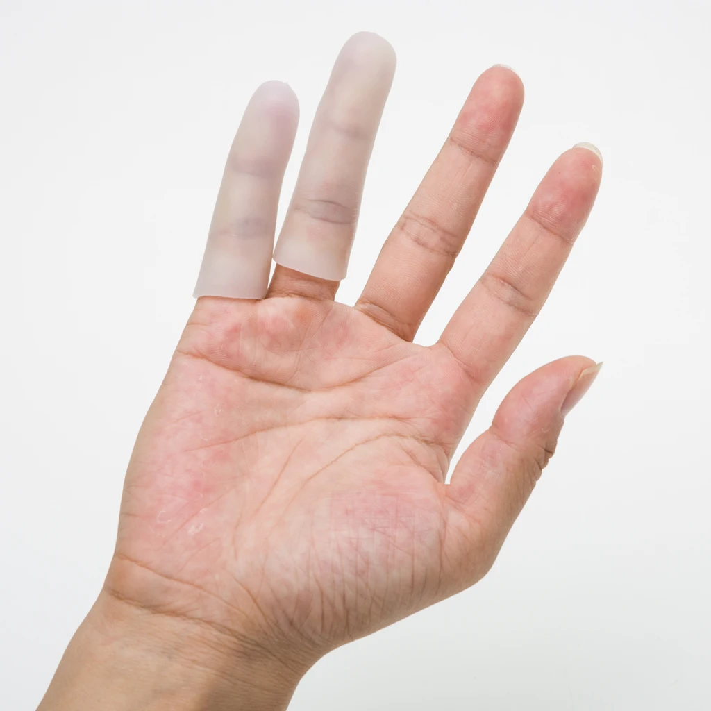 2 пары эластичных силиконовых пальцев для пальцев, крышка, защитная шина, рукава, трубка для треснутых пальцев или поврежденных пальцев