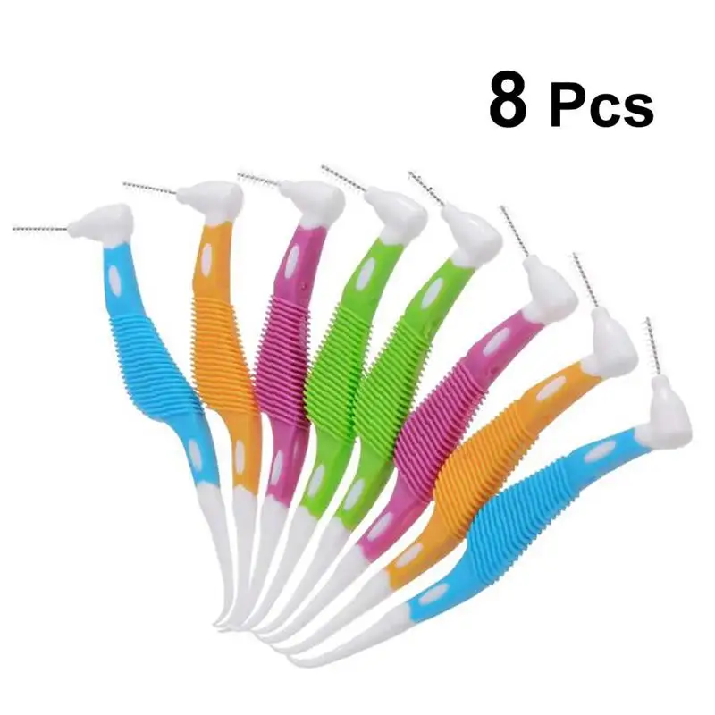 8pcs Hippocampal Shaped Interdental Brush Cleaners Interdental Floss