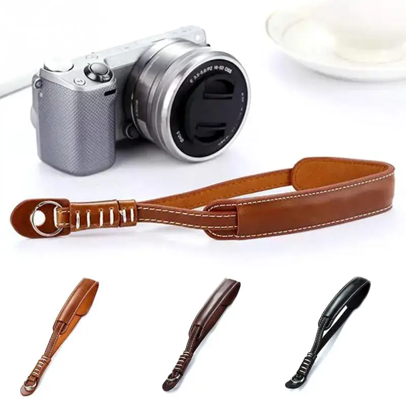 

Camera Hand Strap PU Leather with Quick Release Plate Camera Strap for Sony SLR DSLR Cameras #08
