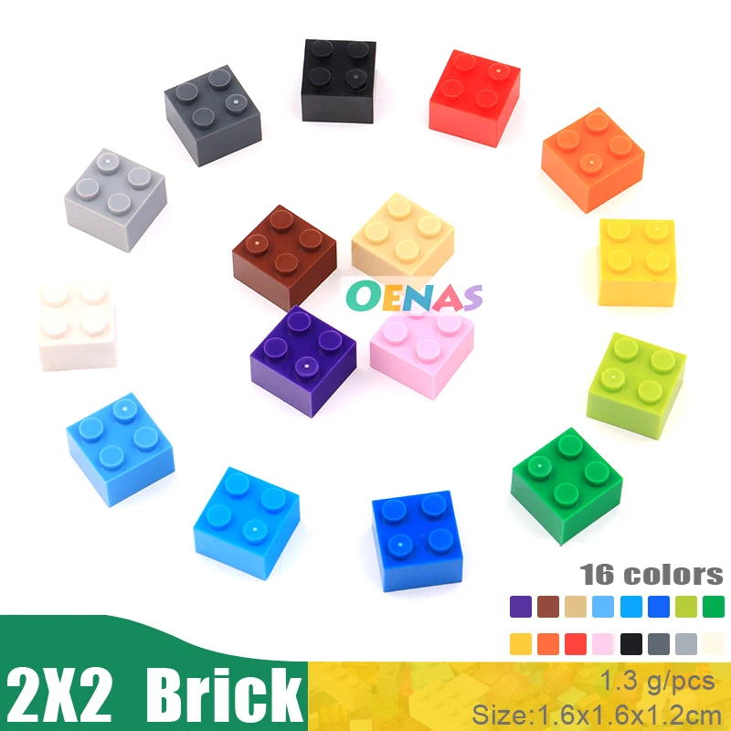 

100g 75pcs/bag Educational Kids Toy Plastic Building Blocks Accessories 2x2 Brick DIY Kit Compatible With Legoes Blocks In Bulk