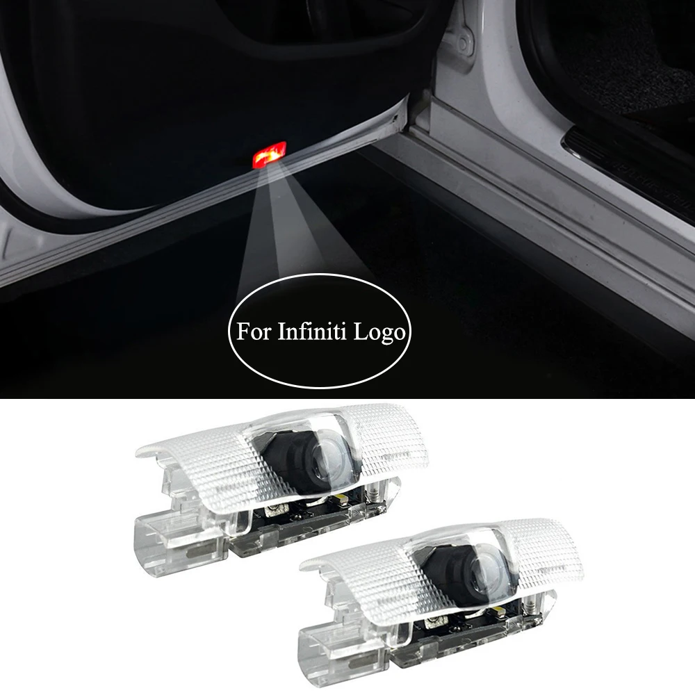 لإنفينيتي شعار سيارة الباب العارض ضوء لافت للانتباه Led سيارة التصميم ل FX G M EX Q50 Q60 Q70 QX50 QX70 QX80 تحذير الظل 12 V