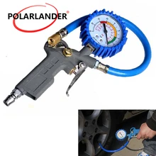 Гибкая Авто Воздушный пистолет-пуллер шин Надувное 220psi автомобиля мотоциклетный замок на воздушный насос циферблат пистолет шланг шин давление датчик