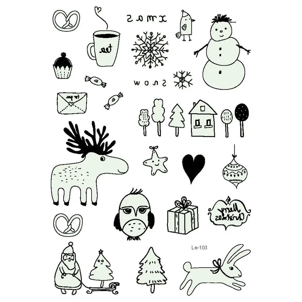 

Christmas Le101 Luminous For Waterproof Tattoos Tattoo Waterproof As Sticker Party Unisex Picture Fake Le105