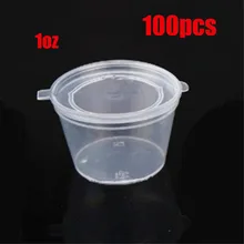100 xDisposable прозрачный пластик Chutney соусница еда контейнер для хранения Box W/крышка