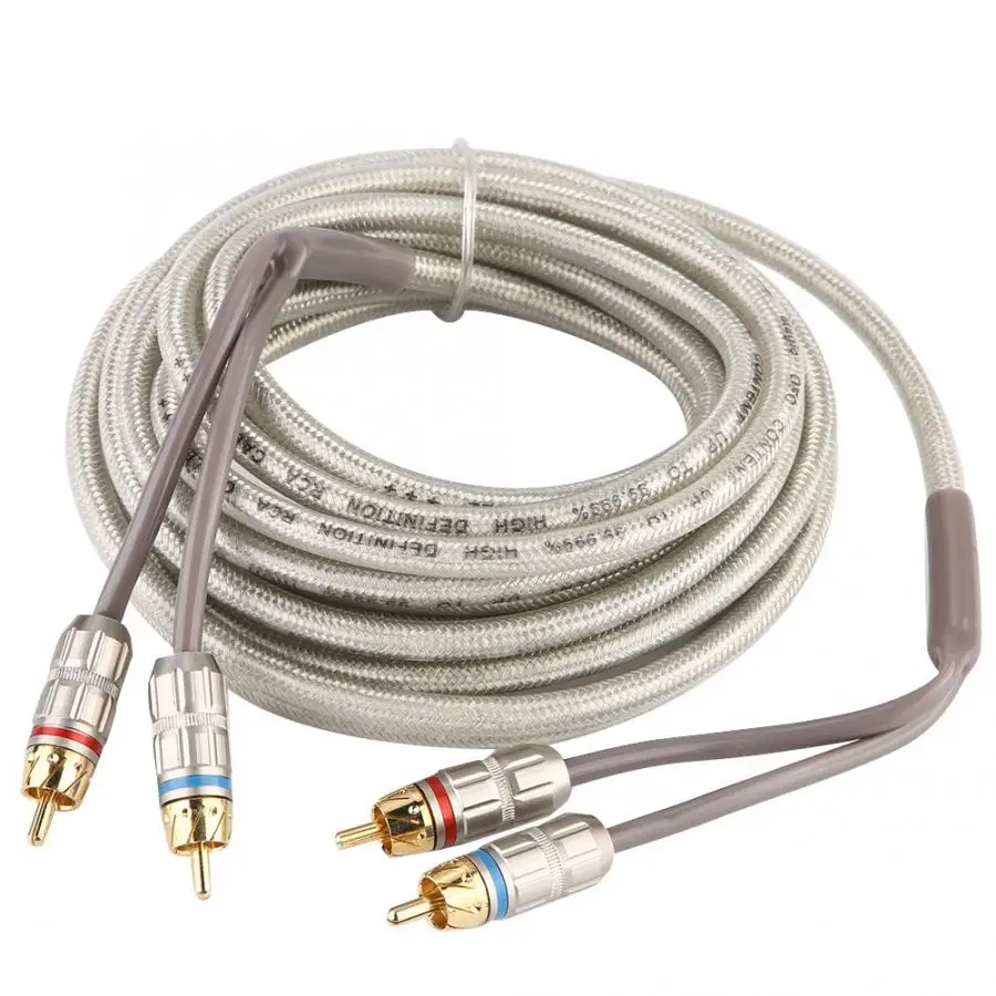 5 м автомобиля домашний стерео аудио сигнала Rca кабель усилитель сабвуфера провод