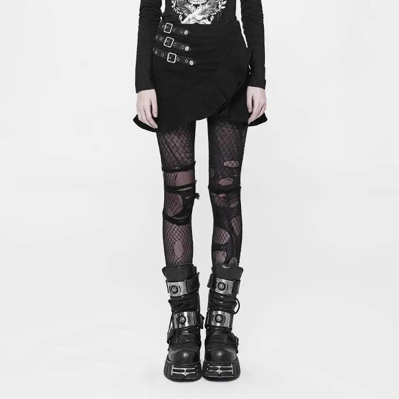 

Punk Rave Women's Goth Short Crossover Skirt WQ-370BQF