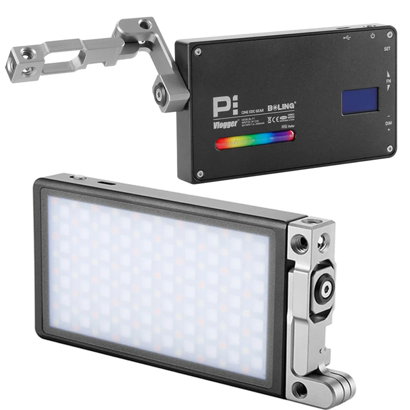 

Pocket Boling BL-P1 RGB LED Video Light Dimmable Full Color Studio Vlog Photography Lighting with 360 Bracket for DSLR Camera