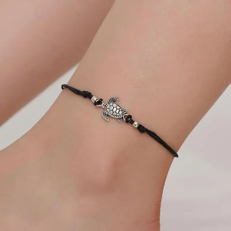 

Boho Weave Turtle Pendant Anklets For Women 2019 Shell Anklet Bracelets On The Leg Bohemian Foot Ocean Jewelry Drop Shipping