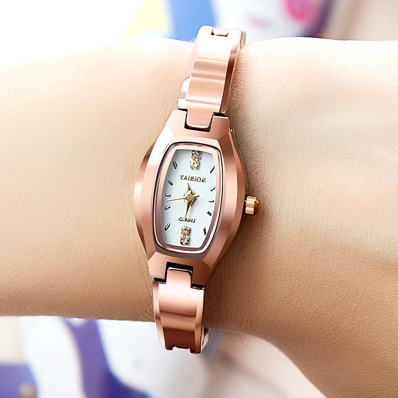 

New Type of Waterproof Rose, Gold Tungsten Steel Watch, Chain Watch, Trendy Quartz Watch