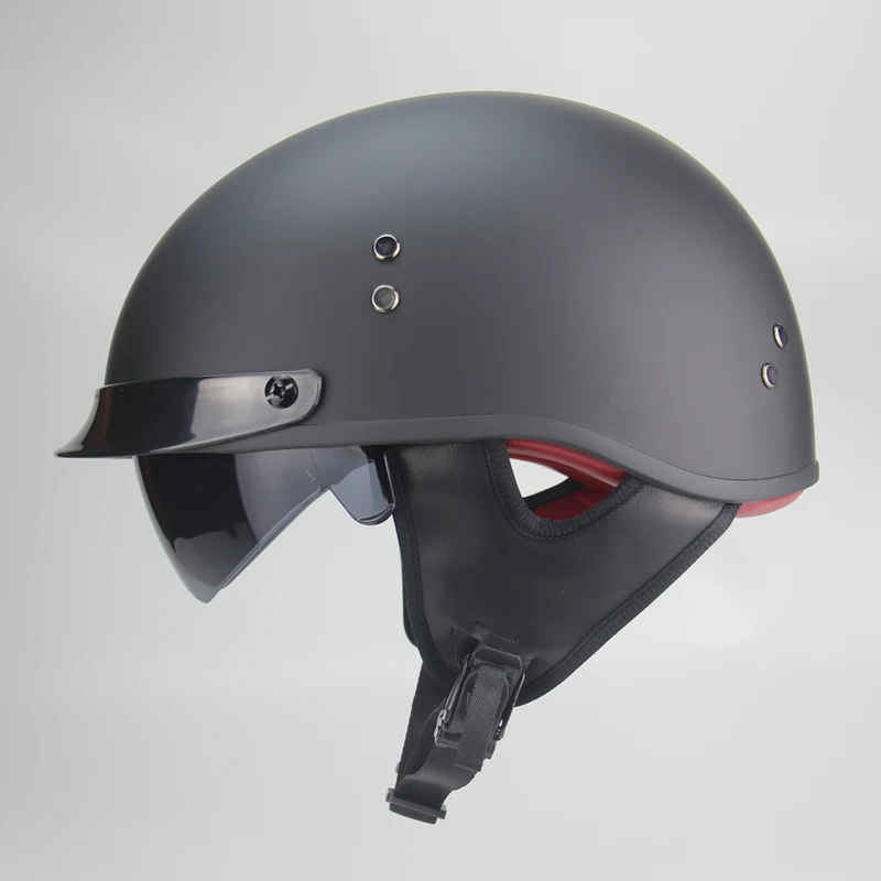 Moto rcycle шлем cascos para moto открытый Половина лица casco moto Винтаж jet capacetes de moto ciclista с двойной защитные козырьки объектива