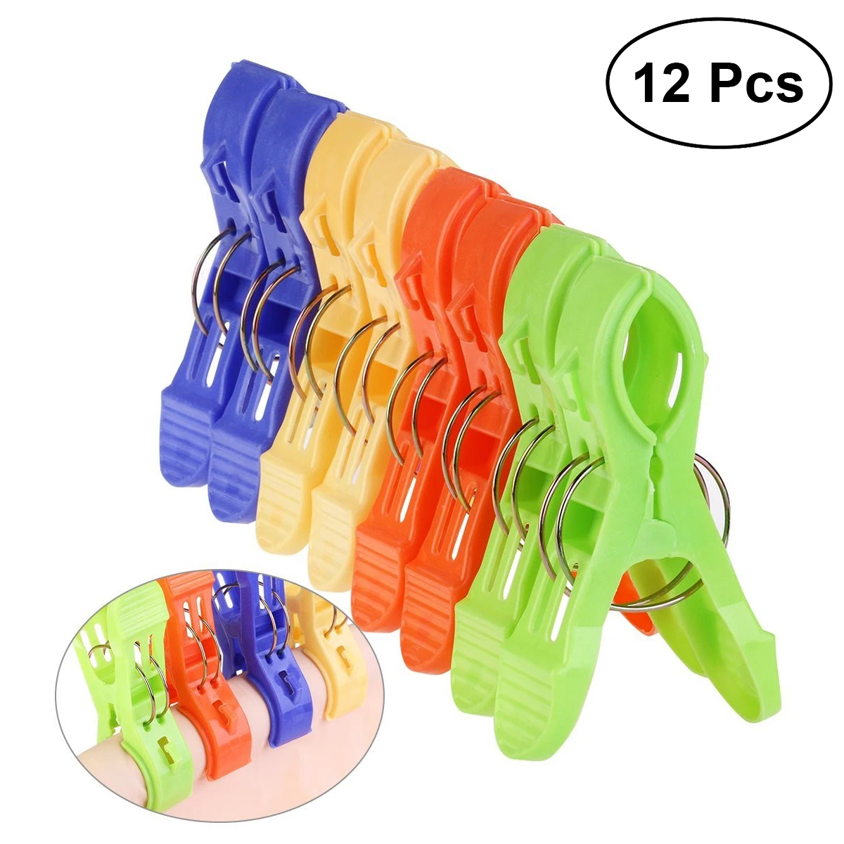 12 Pcs Towel Clips Plastic Jumbo Size Pool Holder Keep Towels Clothes Quilt Blanket from Blowing Away or Sliding Down | Дом и сад