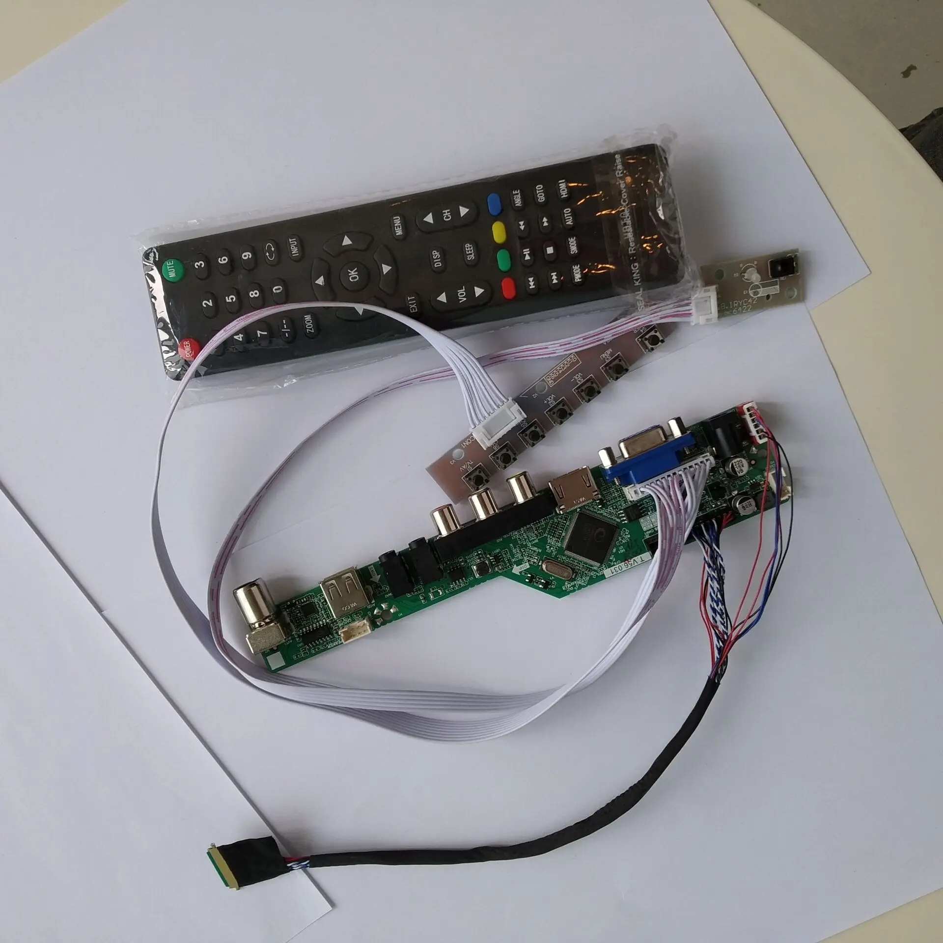 

AV LCD LED TV HDMI USB VGA AUDIO card Controller Board diy kit For 17.3" LP173WD1-TLA3 1600*900 panel cable screen