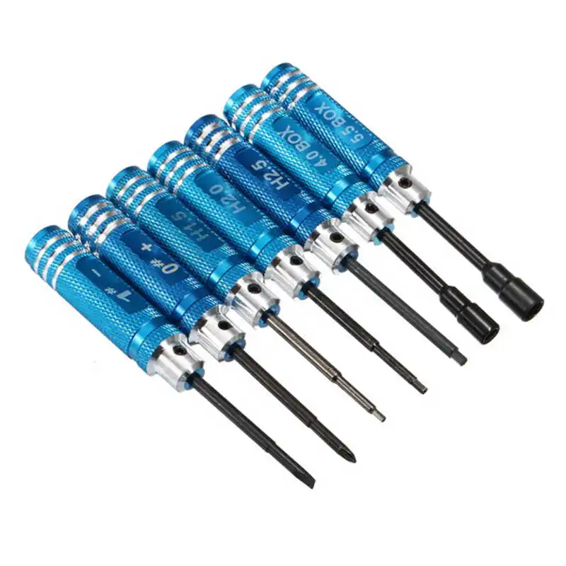 

7pcs 1.5/2/2.5/3/4/5.5mm DIY Hexagonal Hex Screw Driver Tool Set Screwdriver For RC FPV Camera Drone Quadcopter Helicopter Parts