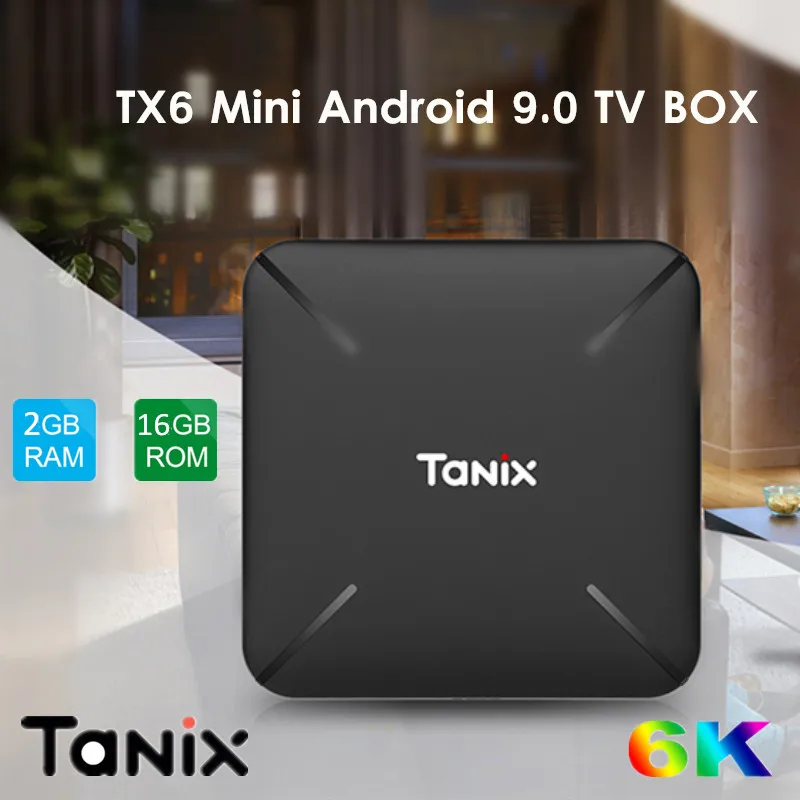 

Tanix TX6 Mini Android 9.0 Smart TV Box Allwinner H6 2GB RAM 16GB ROM Set Top Box 2.4GHz WiFi Media Player Support 6K H.265